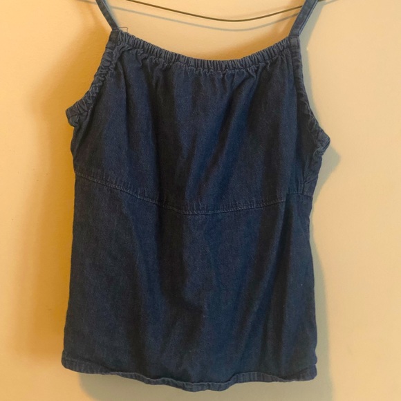 denim spaghetti strap tank top - Picture 1 of 3